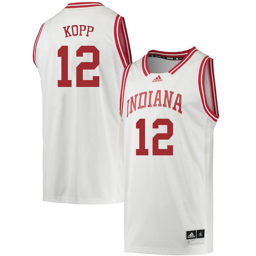 Men #12 Miller Kopp Indiana Hoosiers College Basketball Jerseys Sale-Retro